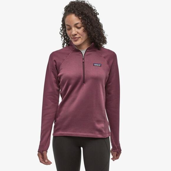 PATAGONIA Crosstrek Polartec Fleece 1/4 Zip Jacket Burgundy Medium M - Picture 1 of 8